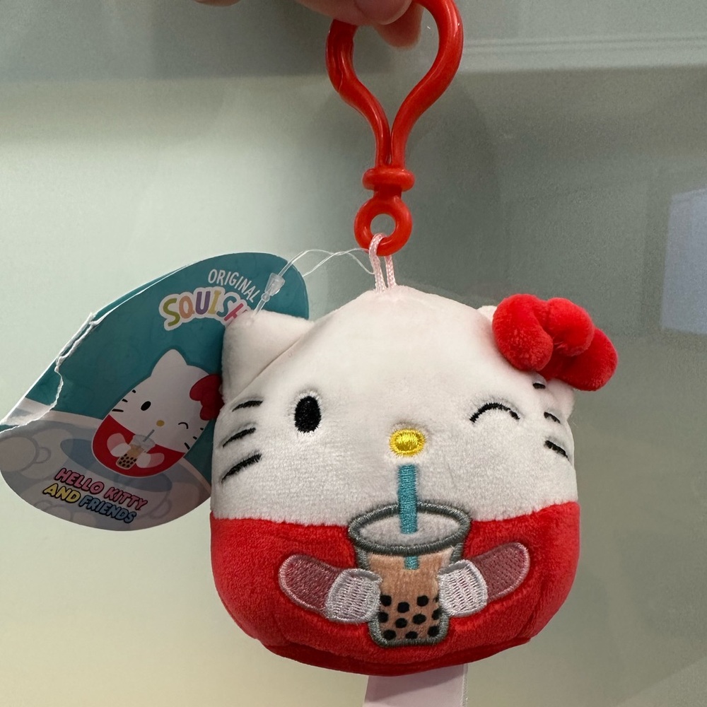 NWT Hello Kitty Bubble Tea Squishmallows clip *tag ripped*